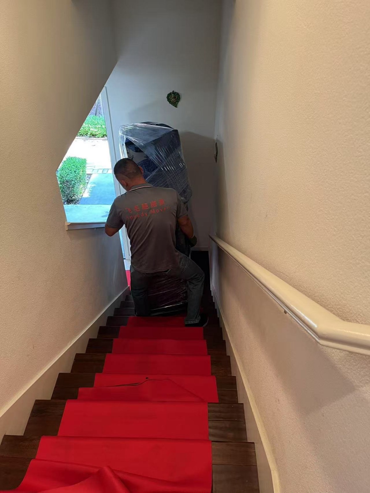 Packed moving boxes and labels prepared for a residential relocation